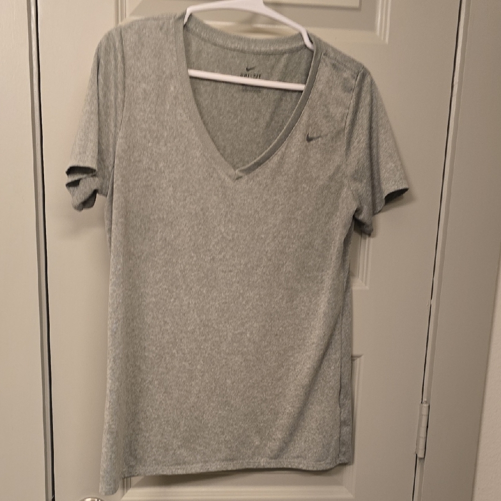 Nike Women's Heather Gray V-Neck Tee
